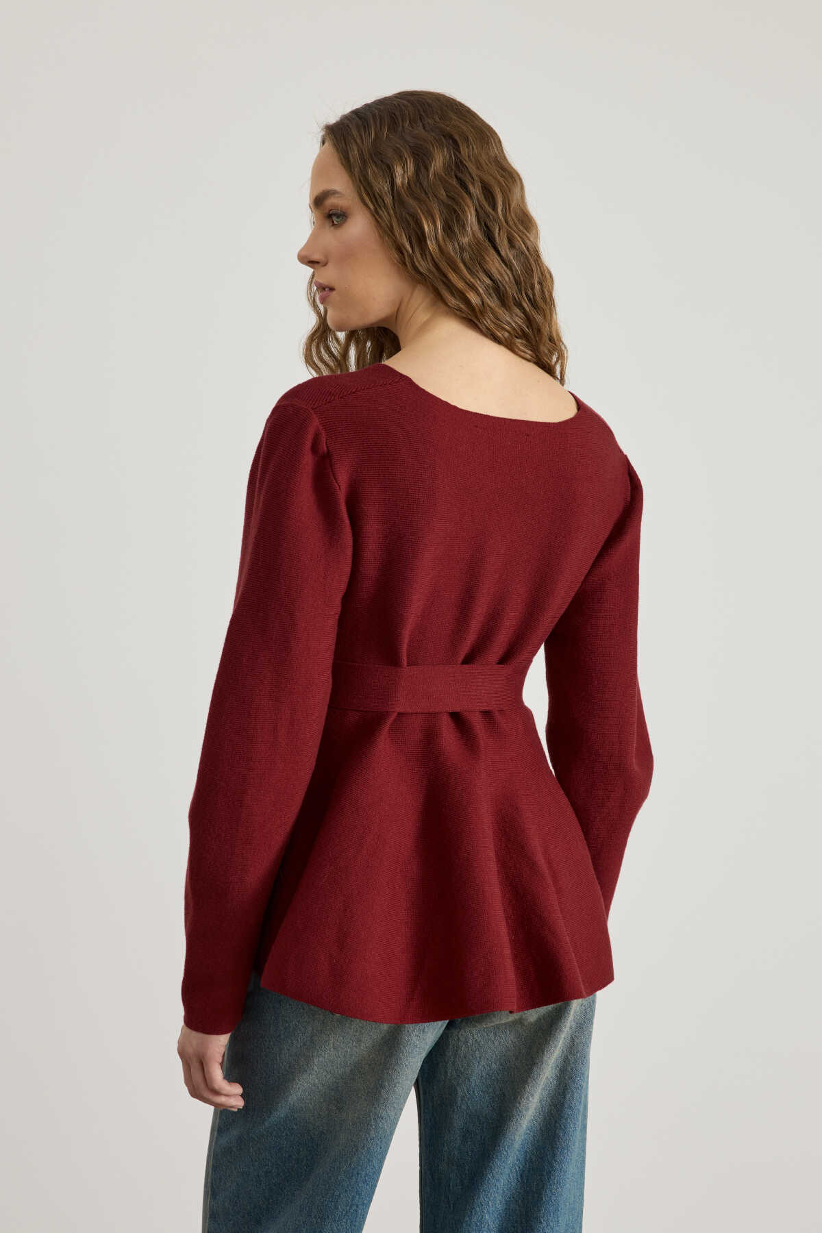 Interlock Knit Cardigan Burgundy