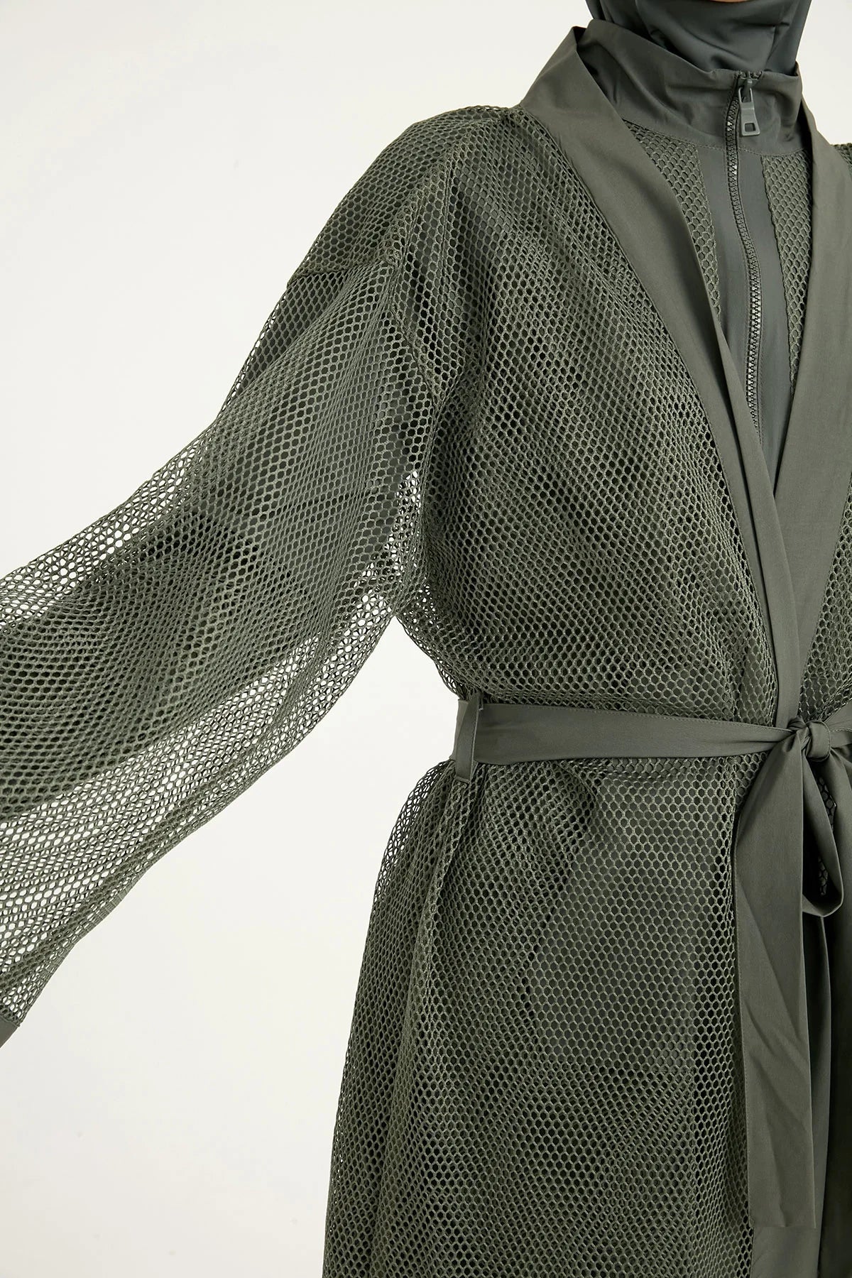 AirMesh Pareo Beach Kimono Khaki Green