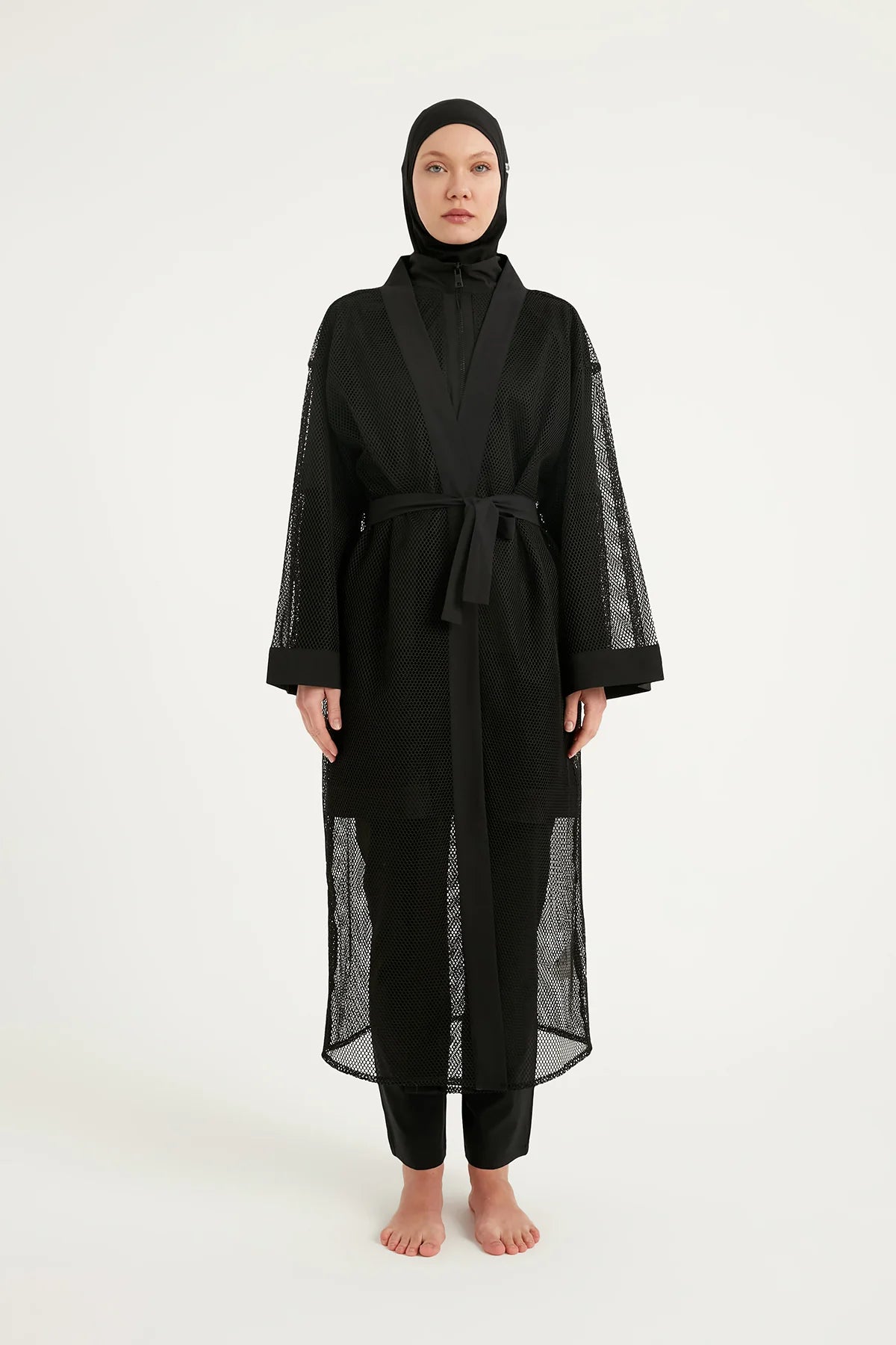 AirMesh Pareo Beach Kimono Black