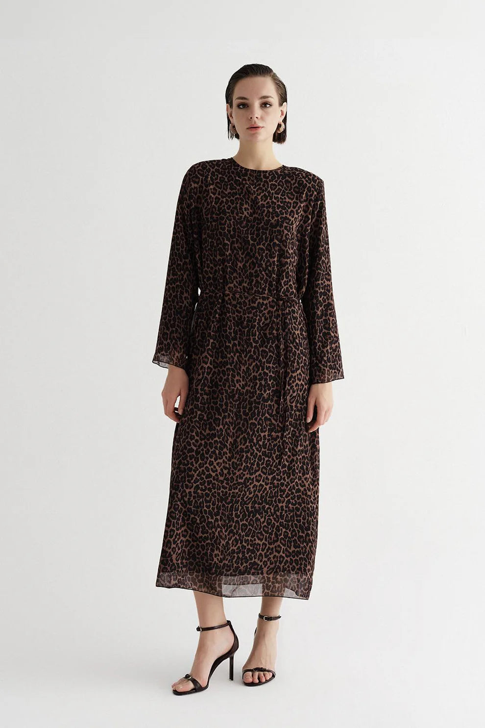 Patterned Long Dress Leopard