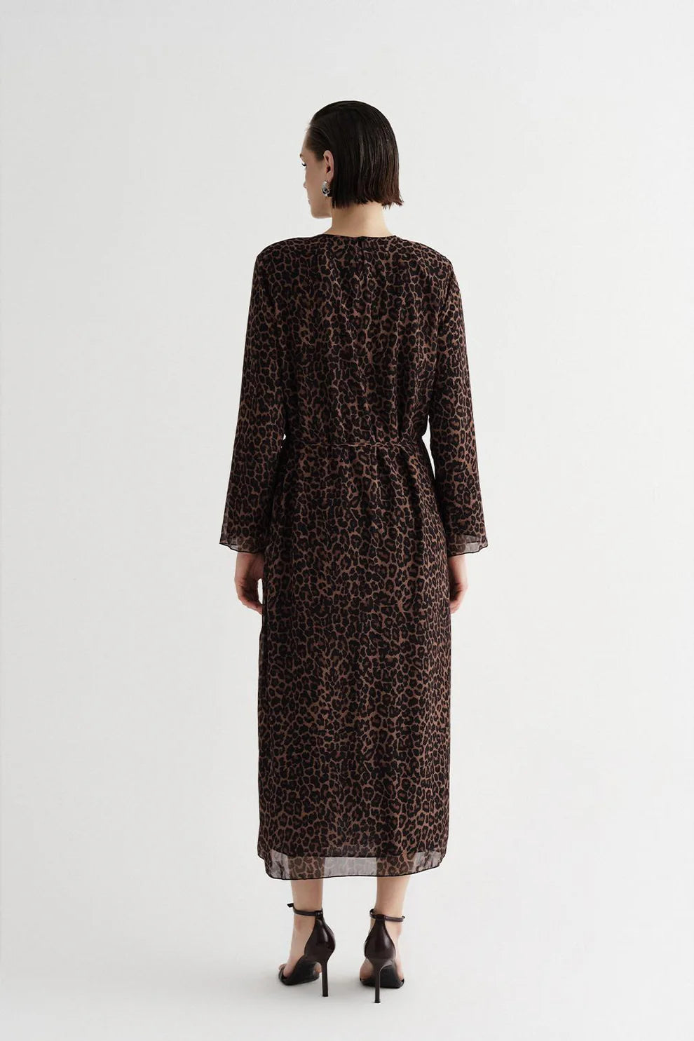 Patterned Long Dress Leopard