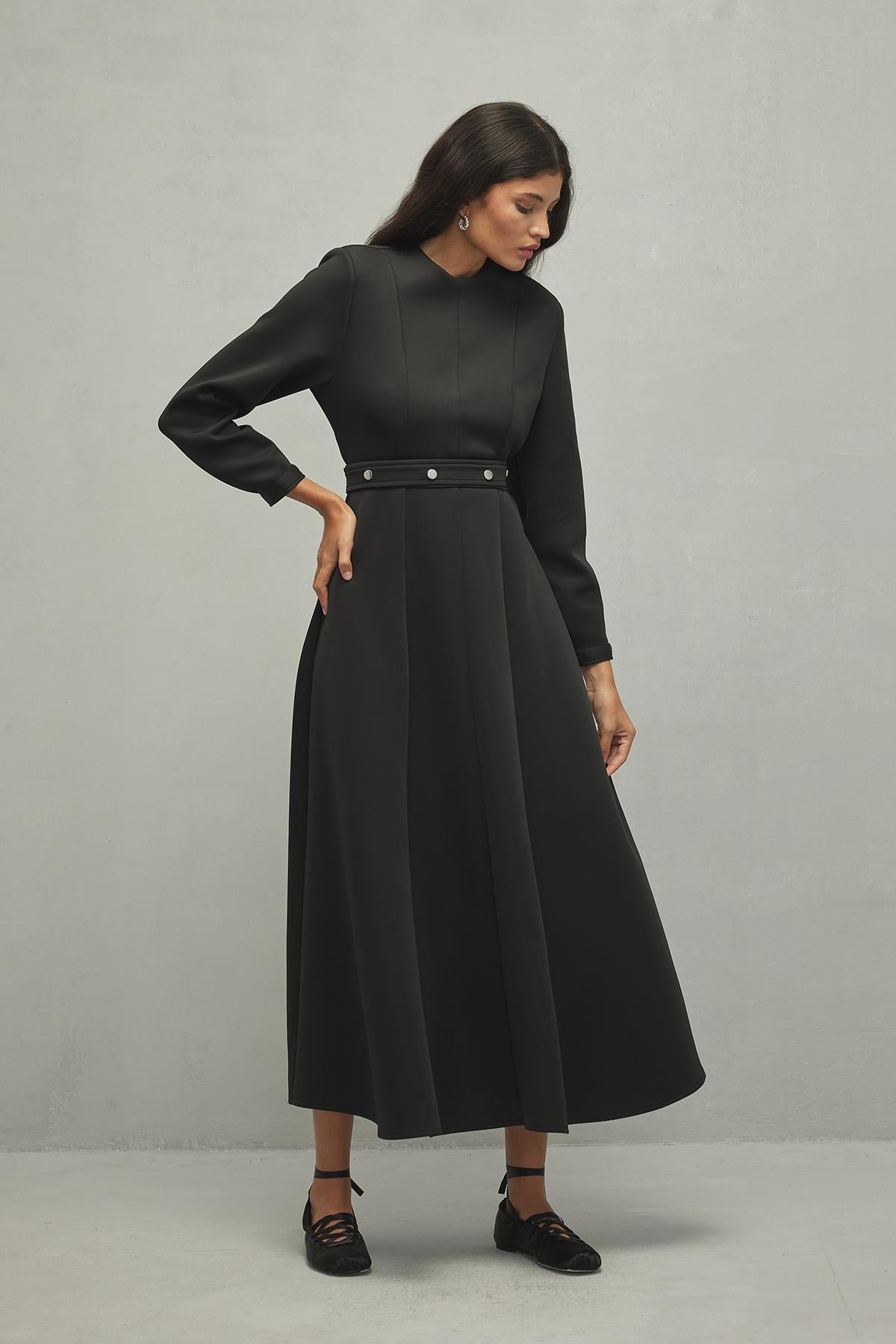 Scuba Fitted Dress Black