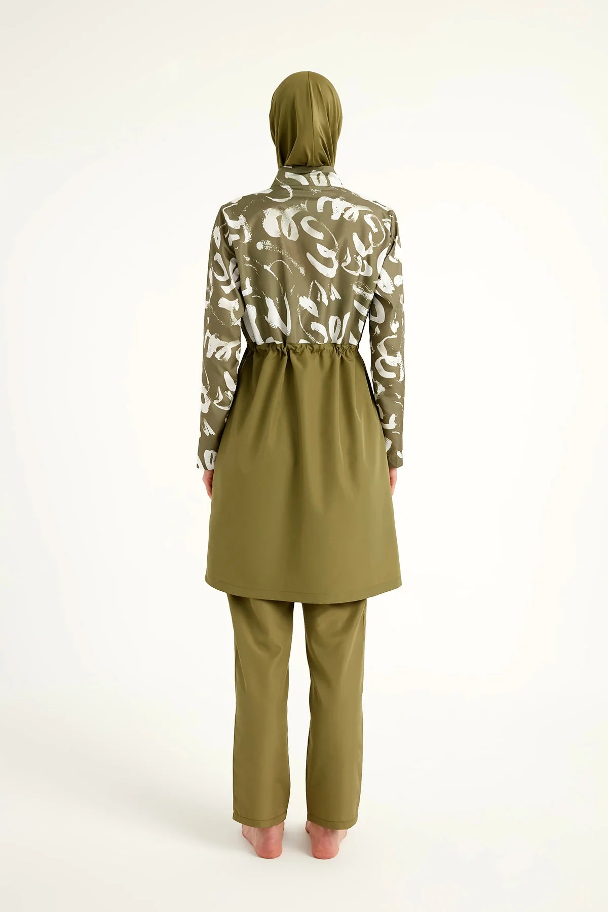 4-Piece Patterned Burkini Set Green