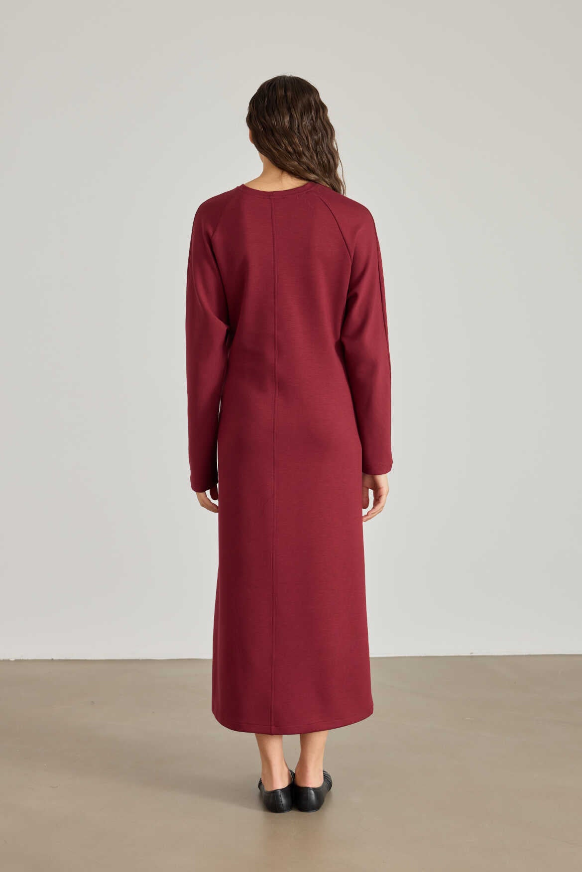 Side Knotted Dress Burgundy