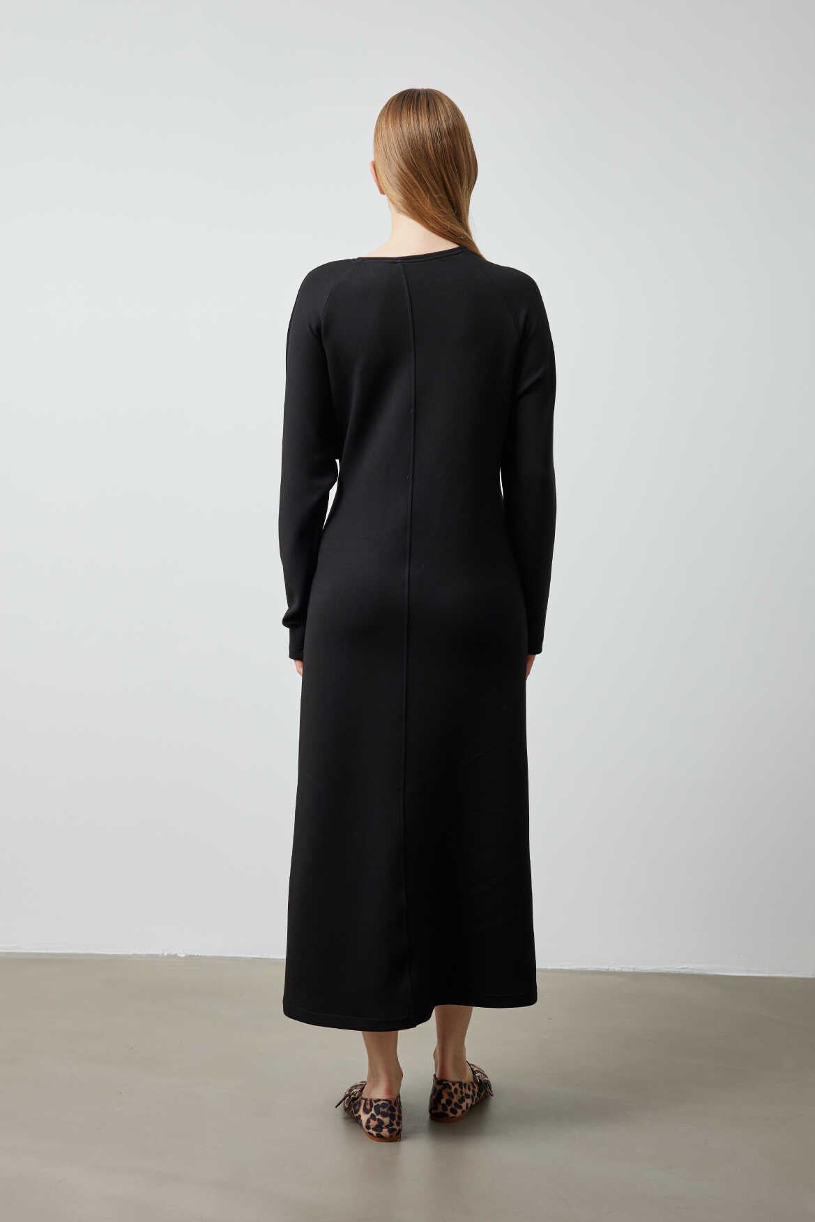 Side Knotted Dress Black